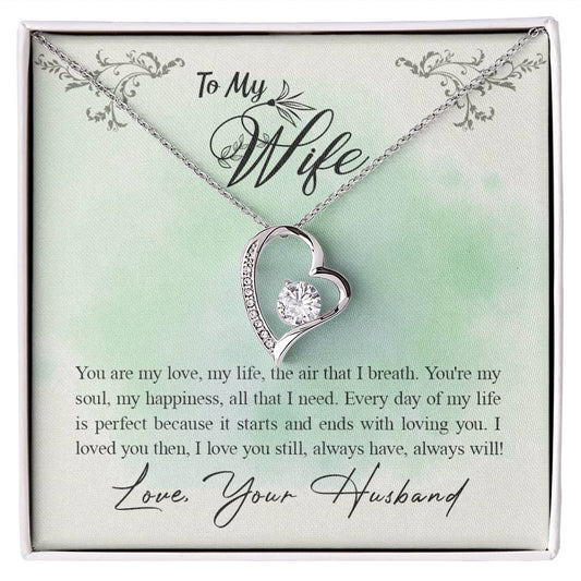 Forever Love Necklace with Message Card : Gifts for Wife - Your are My Love, My Life, the Aire that I Breath - For Anniversary, Birthday