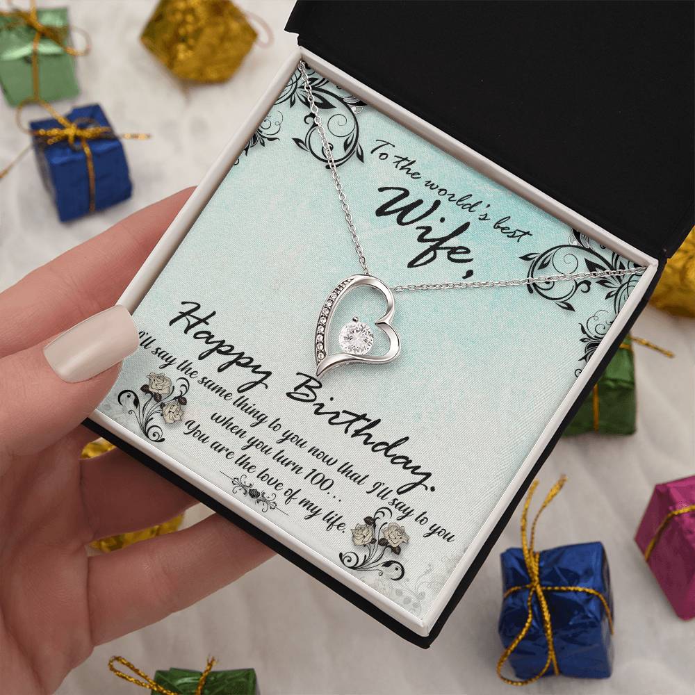 Forever Love Necklace with Message Card : Gifts for Wife - Happy Birthday I'll Say the Same Thing to You - For Birthday