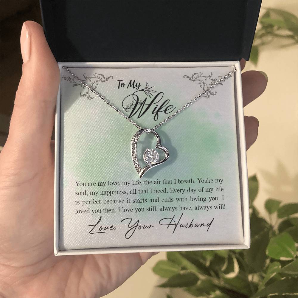 Forever Love Necklace with Message Card : Gifts for Wife - Your are My Love, My Life, the Aire that I Breath - For Anniversary, Birthday