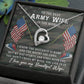 Forever Love Necklace with Message Card : Gifts for Wife - To the Best Army Wife in the World. I Know the Distance is Hard - For Anniversary, Birthday