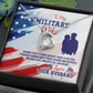 Forever Love Necklace with Message Card : Gifts for Wife - To My Military Wife, Behind Every Strong Soldier there is - For Anniversary, Birthday