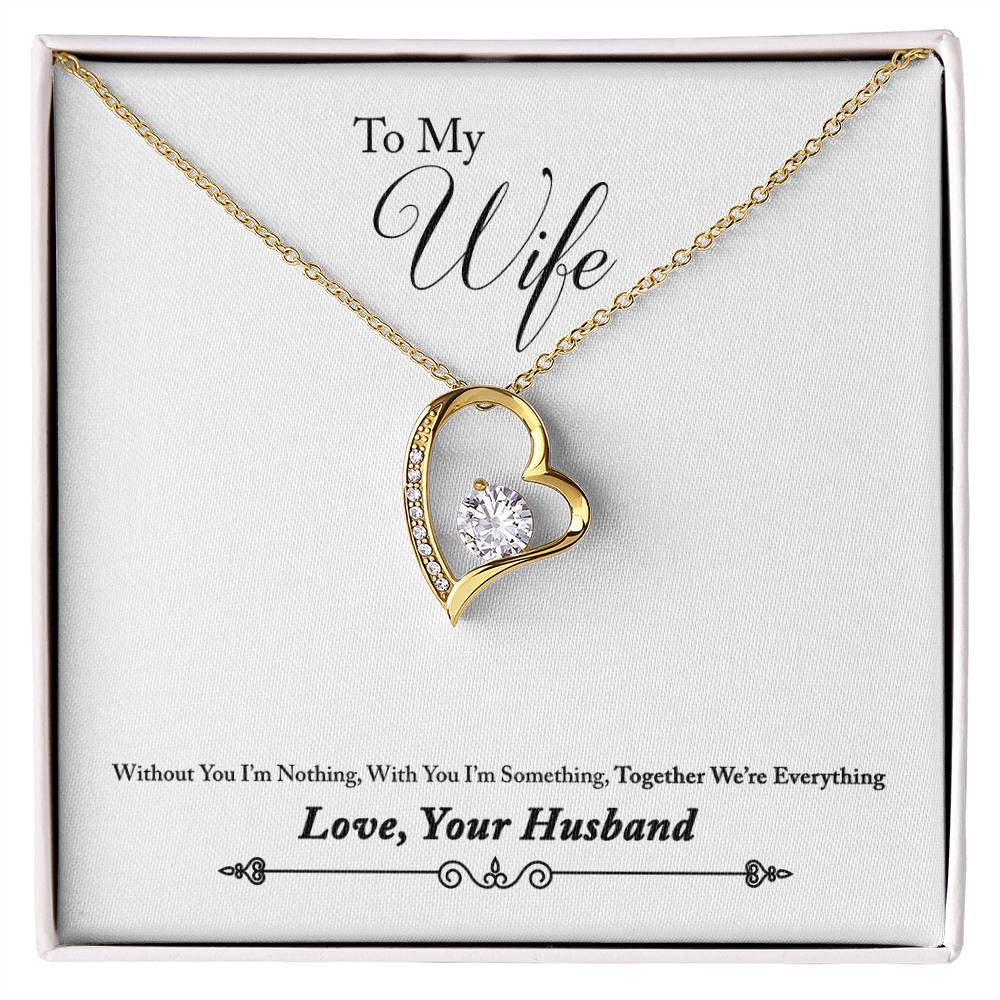 Forever Love Necklace with Message Card : Gifts for Wife - Without You I'm Nothing, With You I'm - For Anniversary, Birthday