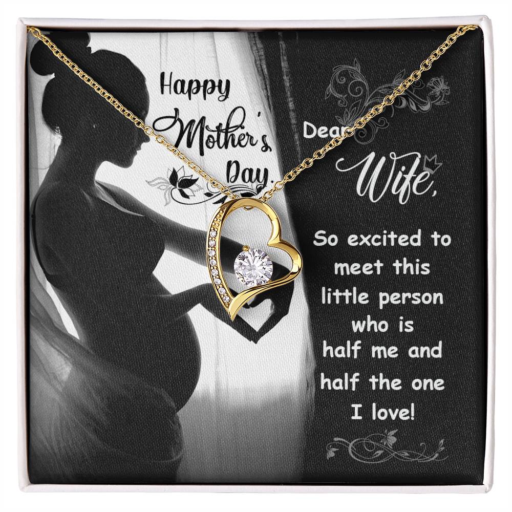 Forever Love Necklace with Message Card : Gifts for Wife - Happy Mothers Day Dear Wife so Excited to Meet  - For Mothers Day