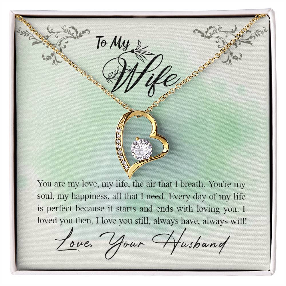 Forever Love Necklace with Message Card : Gifts for Wife - Your are My Love, My Life, the Aire that I Breath - For Anniversary, Birthday