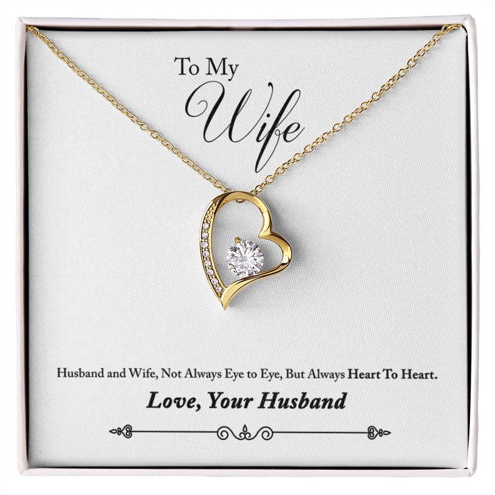 Forever Love Necklace with Message Card : Gifts for Wife - Husband and Wife, Not Always Eye to Eye, But Always - For Anniversary, Birthday