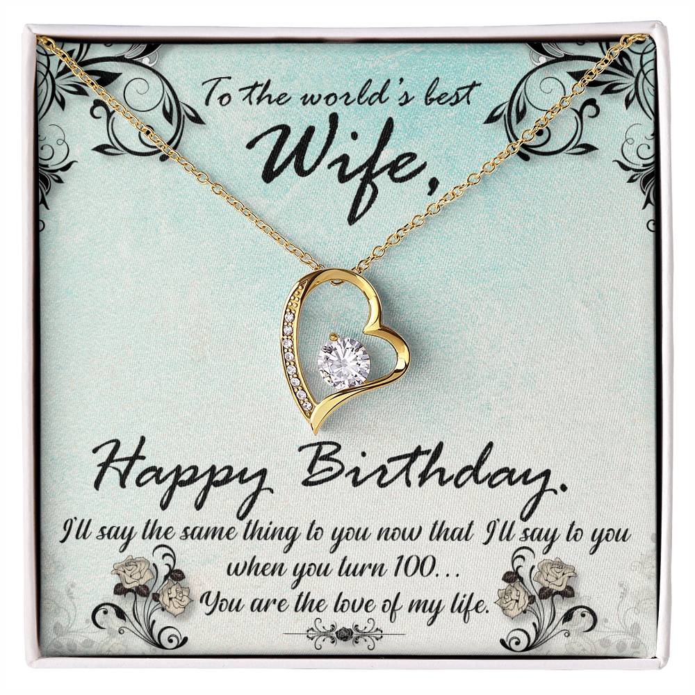 Forever Love Necklace with Message Card : Gifts for Wife - Happy Birthday I'll Say the Same Thing to You - For Birthday