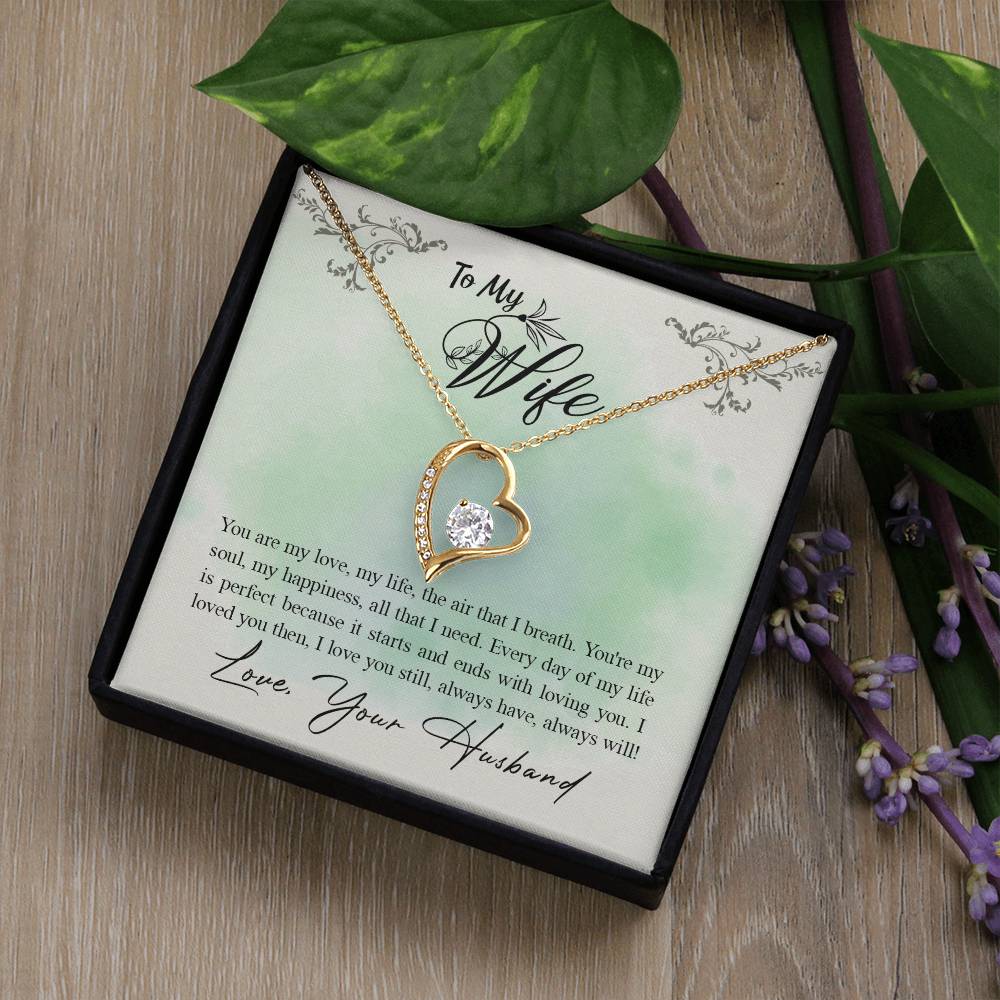 Forever Love Necklace with Message Card : Gifts for Wife - Your are My Love, My Life, the Aire that I Breath - For Anniversary, Birthday