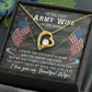 Forever Love Necklace with Message Card : Gifts for Wife - To the Best Army Wife in the World. I Know the Distance is Hard - For Anniversary, Birthday
