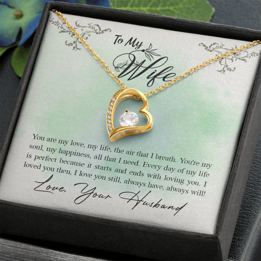 Forever Love Necklace with Message Card : Gifts for Wife - Your are My Love, My Life, the Aire that I Breath - For Anniversary, Birthday