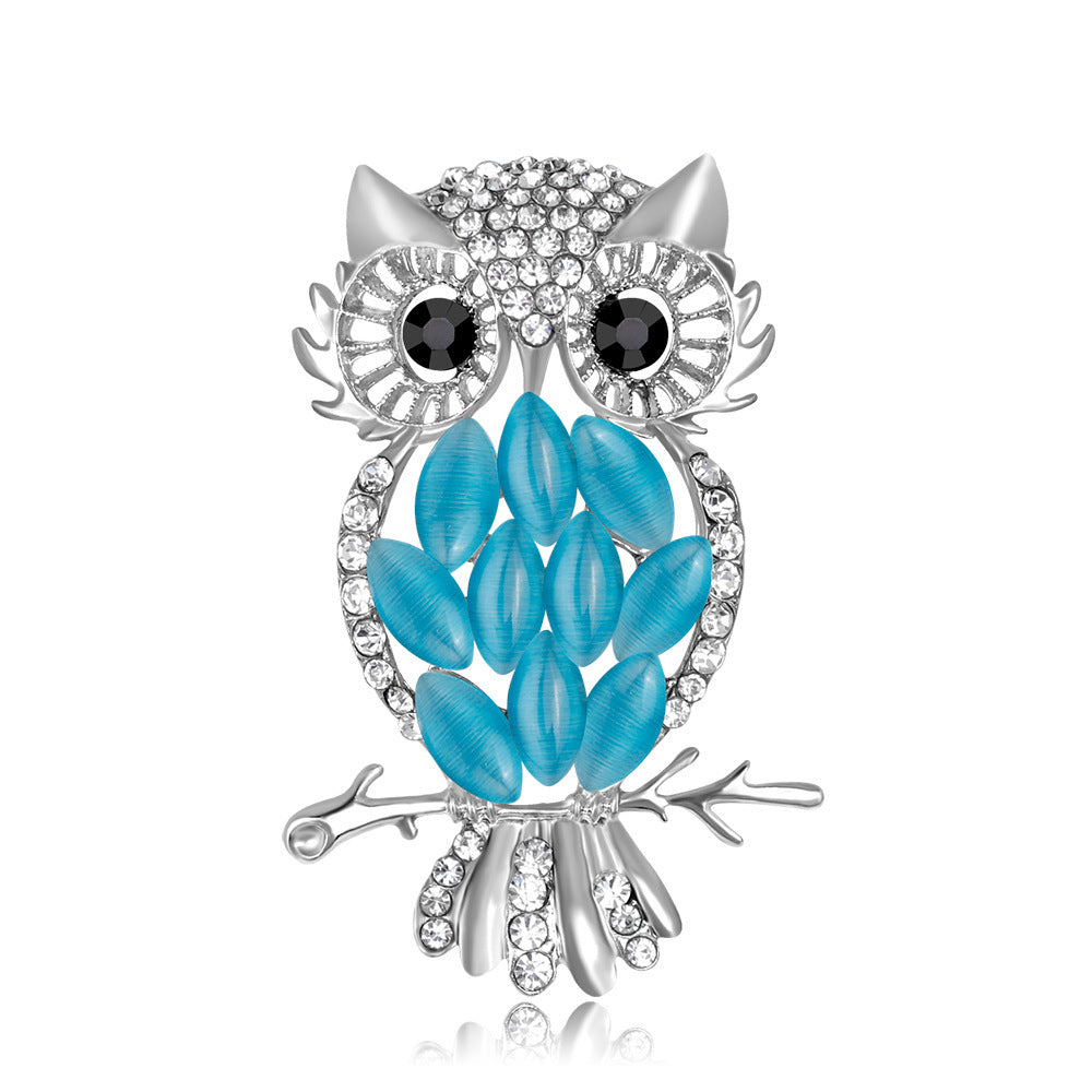 Brooch Jewelry Wholesale Dream Owl Crystal Opal Brooch Corsage