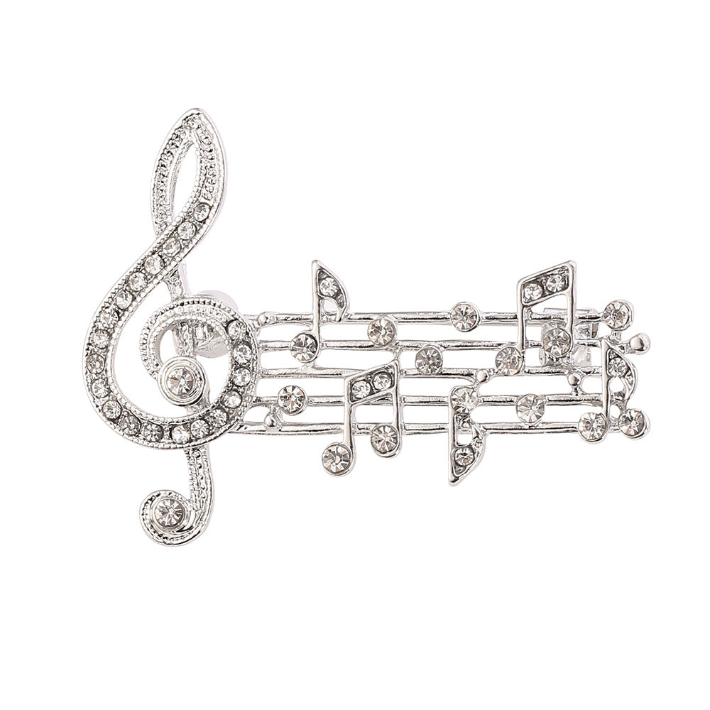 Retro microphone music brooch