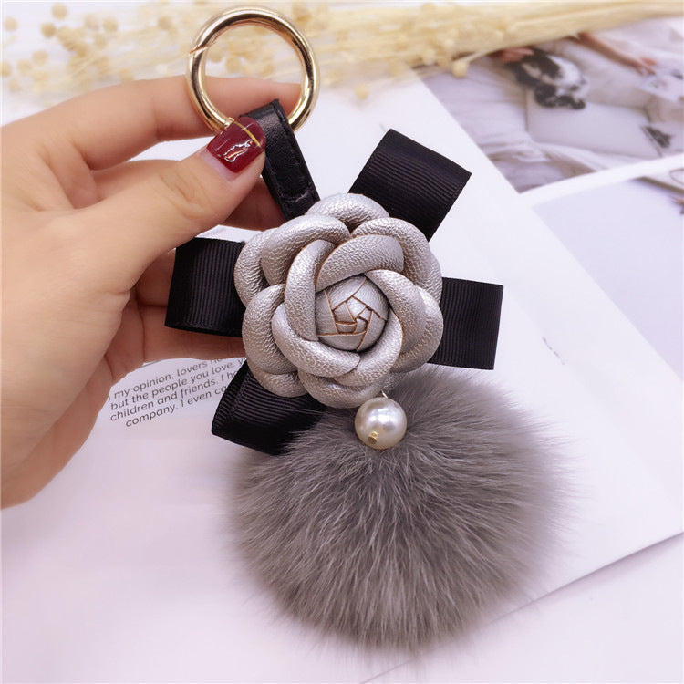 Creative Bow Camellia Keychain Bag Women