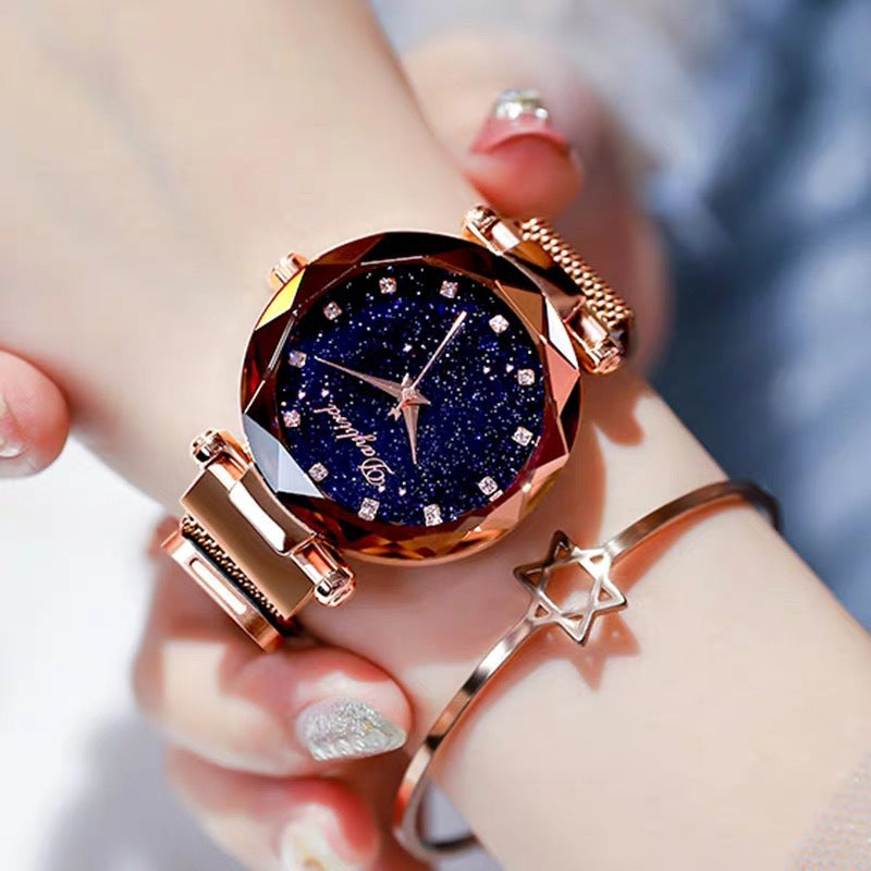 Starry Sky Lady Trendy Waterproof Magnet Quartz Watch