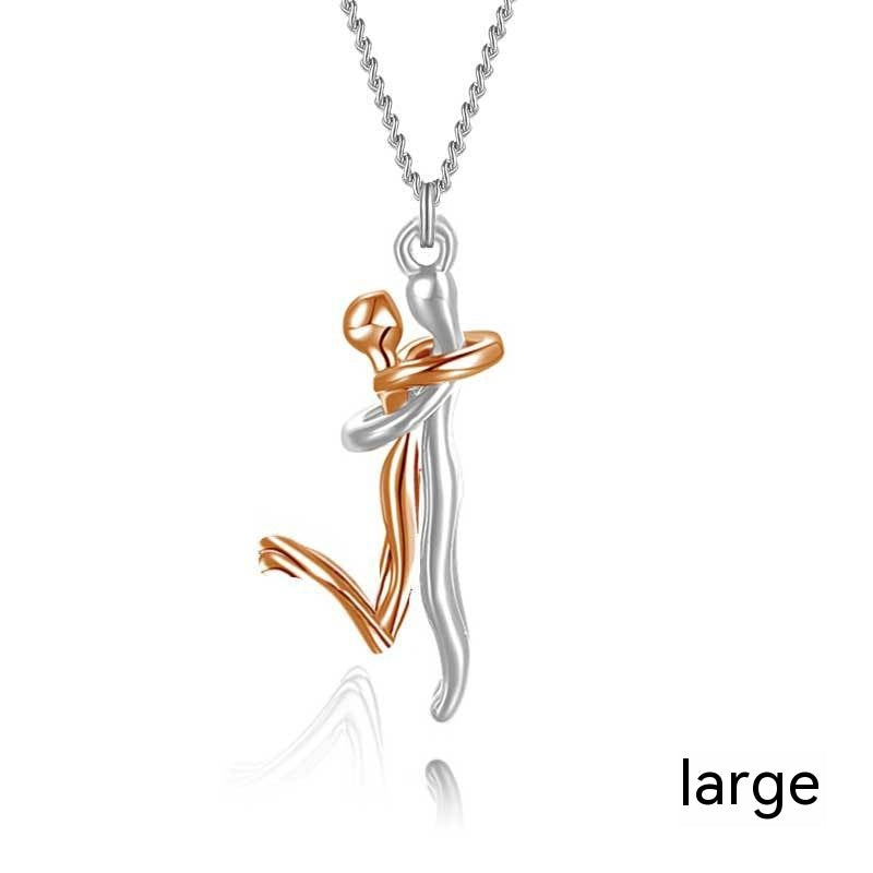 Original Couple Hug Pendant Necklace For Women