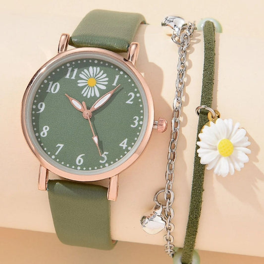 All-match Fashion Trendy Girls' Cute Quartz Watch Set