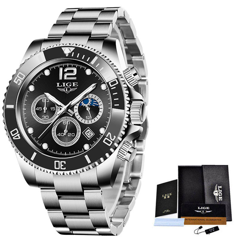 Quartz Watch Men's Sports Waterproof Watch Multi-function Chronograph