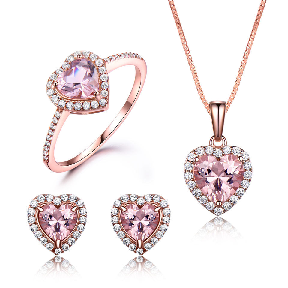 Original Design Earrings Ring Pendant Three-piece Set