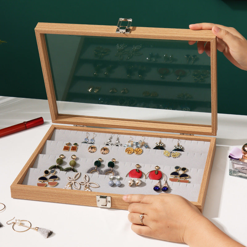 Rosewood Grain Wooden Jewelry Storage Box