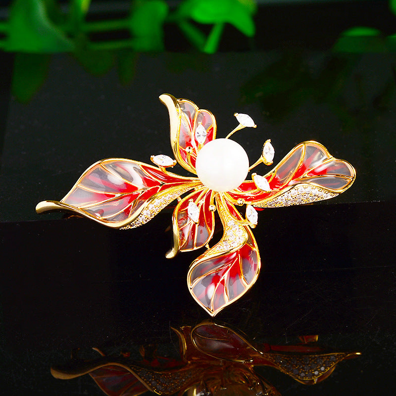 Five-petal Flower Vintage Corsage Pin Brooch