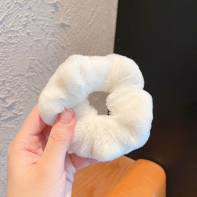 Plush Large Intestine Hair Ring Macaron Hair Band Cute Fluffy Hair Rope