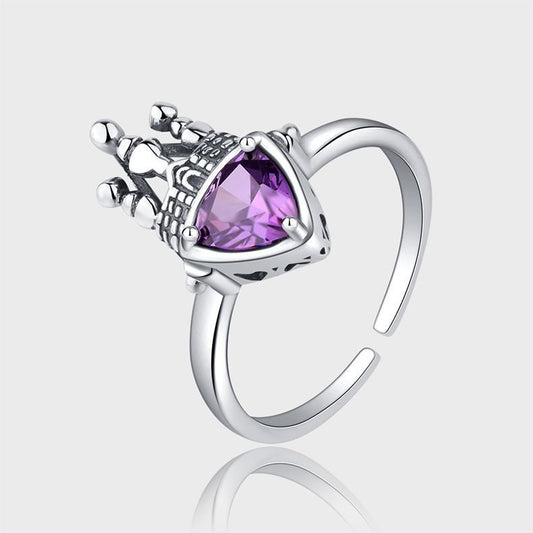 925 Sterling Silver Castle Love Ring