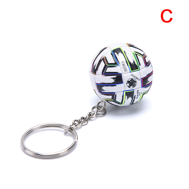 Simulation PU Mini Football Keychain Pendant