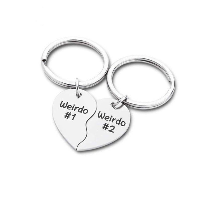 Love Stainless Steel Lettering Keychain Pendant Friend Couple