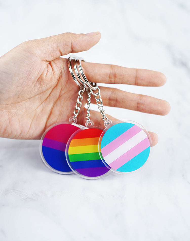 Bisexual Transgender LGBT Flag Pendant Key Ring