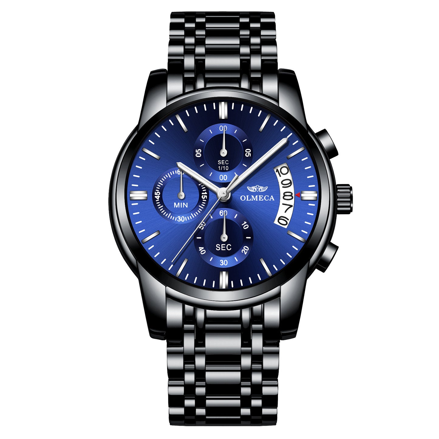 Butterfly Snap Steel Strap Multifunctional Men's Waterproof Luminous Watch