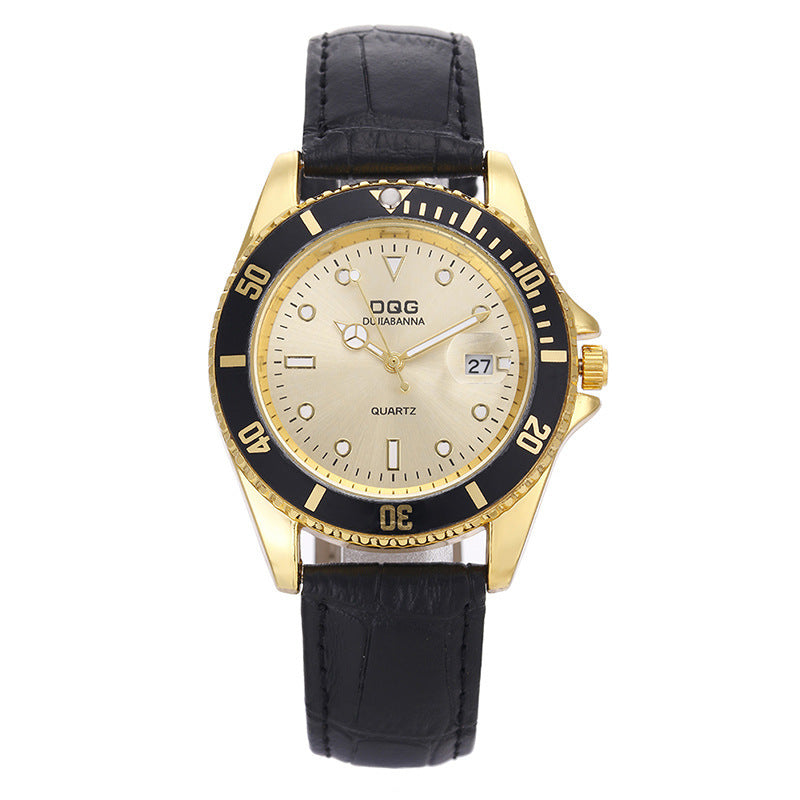 Waterproof  Calendar Gold Steel Strap Men's Watch