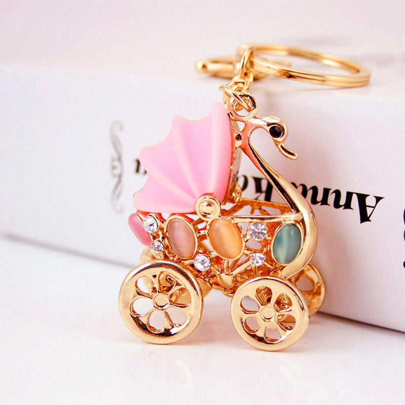 Creative Cute Baby Carriage Shape Keychain