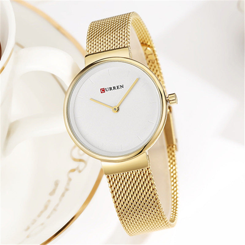 Modern Mesh Belt Quartz Watch for Women