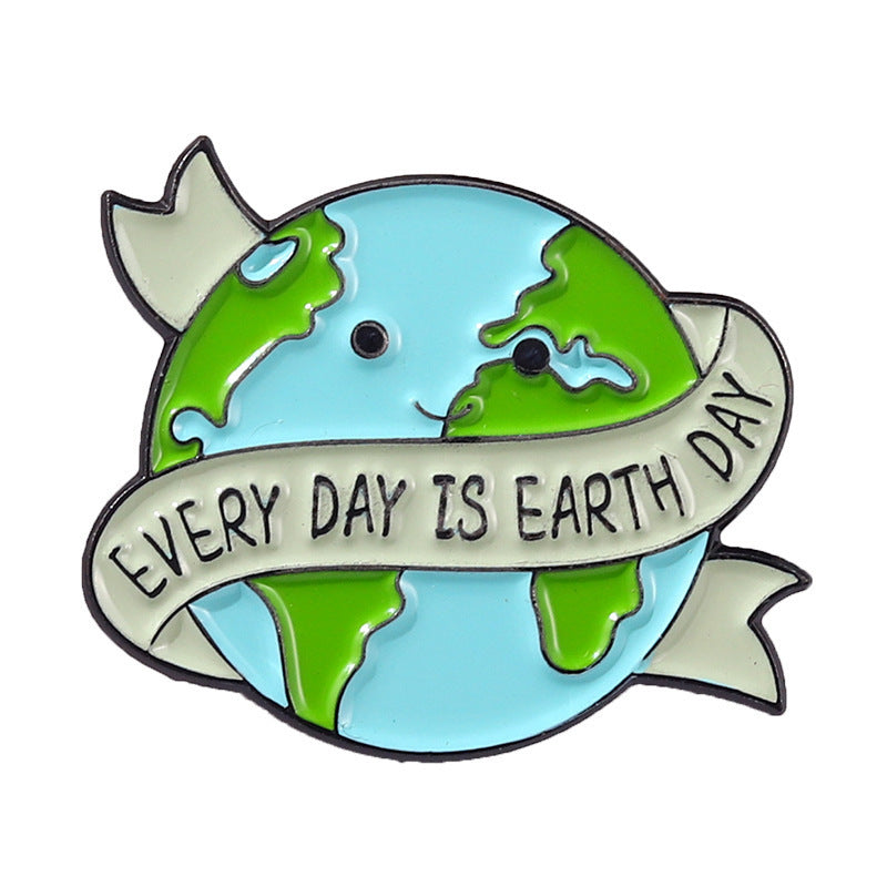 Creative Cartoon Protect The Earth Shape Brooch