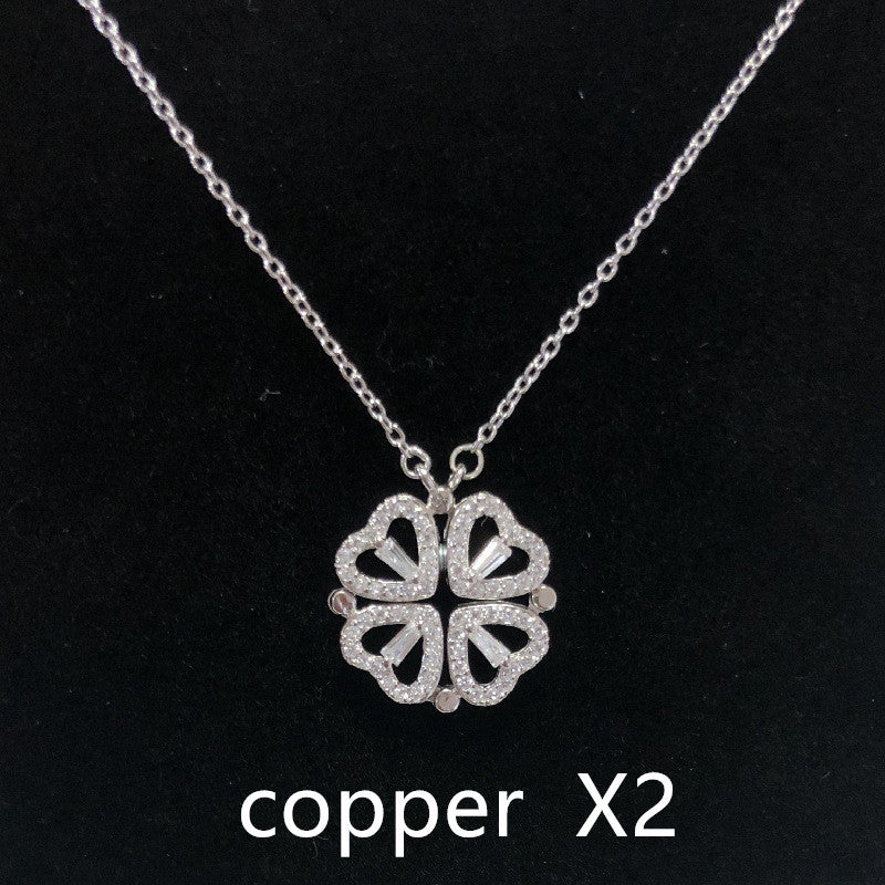 Heart-to-heart Four-leaf Clover Necklace