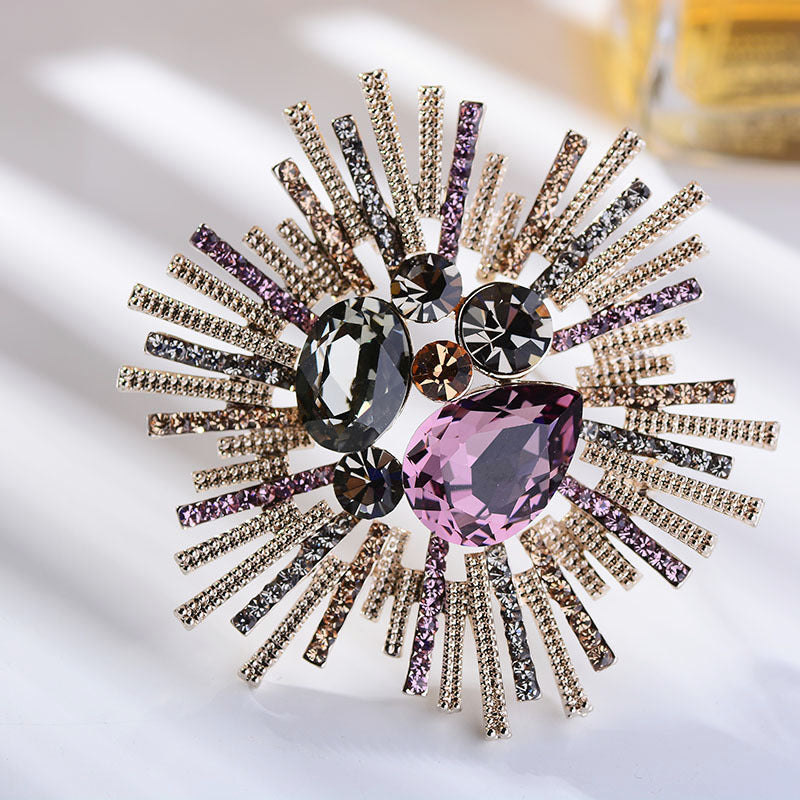 Women's Fashionable Airy Faux Gemstone Brooch