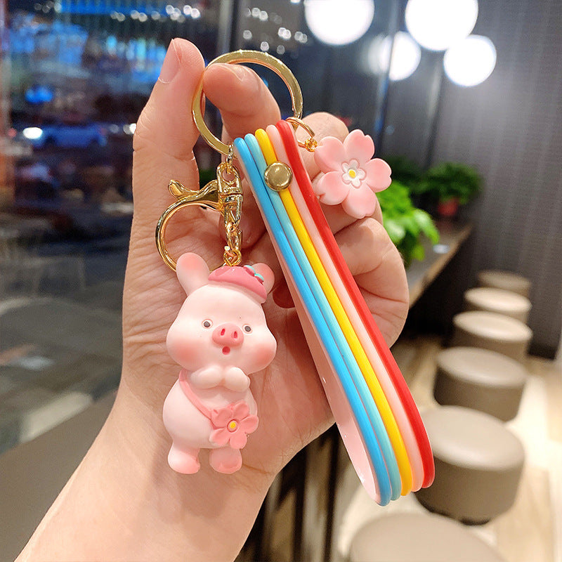 Cherry Blossom Pig Personality Creative Keychain