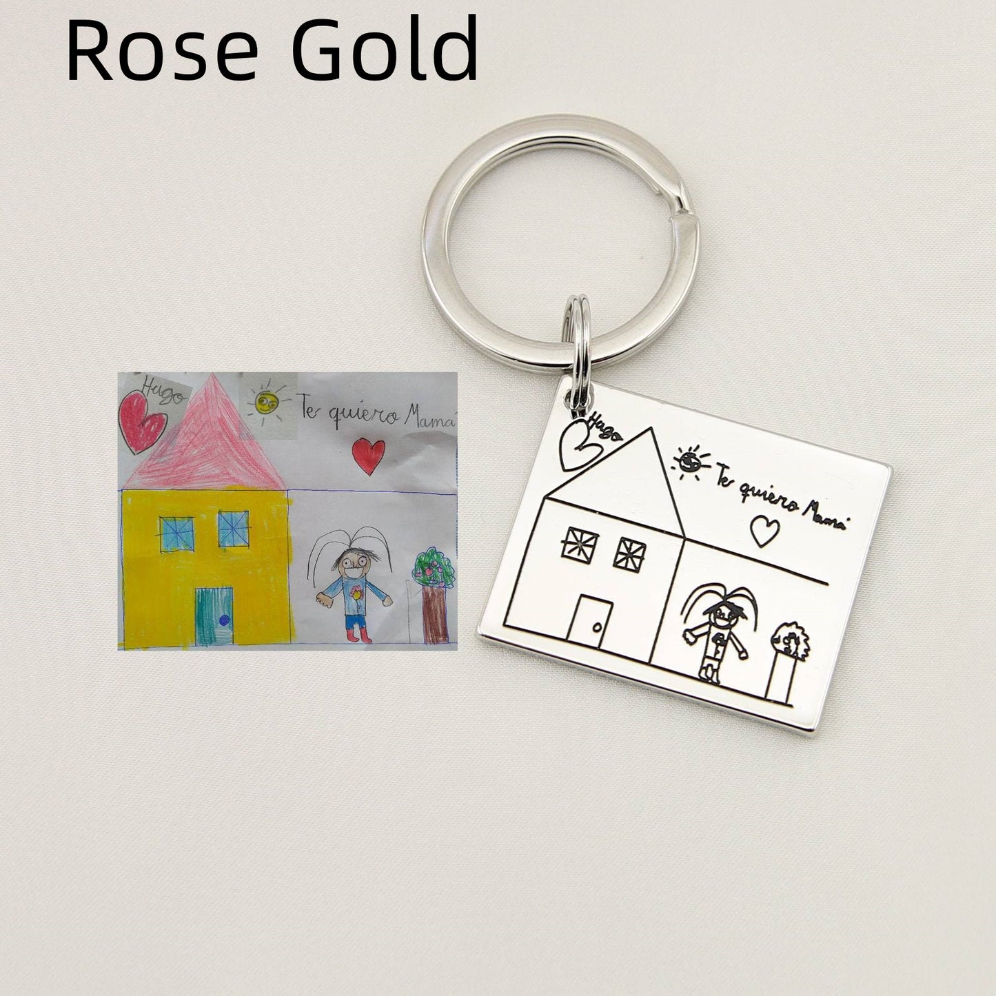 Realistic Hand Drawn Children's Painting Keychain