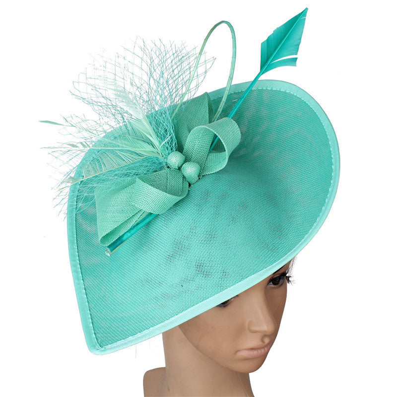 Retro Restaurant Party Headdress Ladies Banquet Hat Feather Hair Accessories