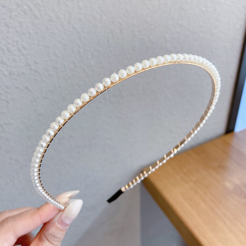 Sen Simple Pearl Thin Headband Hair Accessories Headband