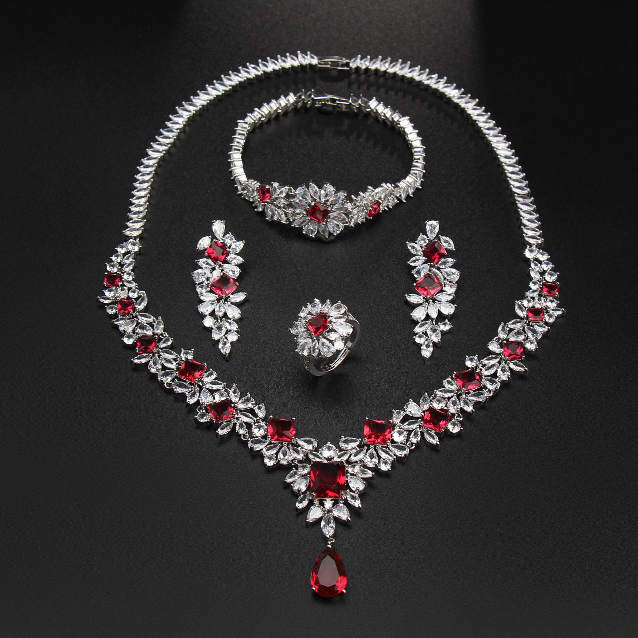 Four Color Bridal Zircon Set With Four Pieces