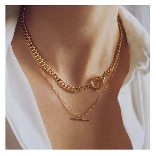 Necklace Double OT Chain Necklace Pendant Necklace