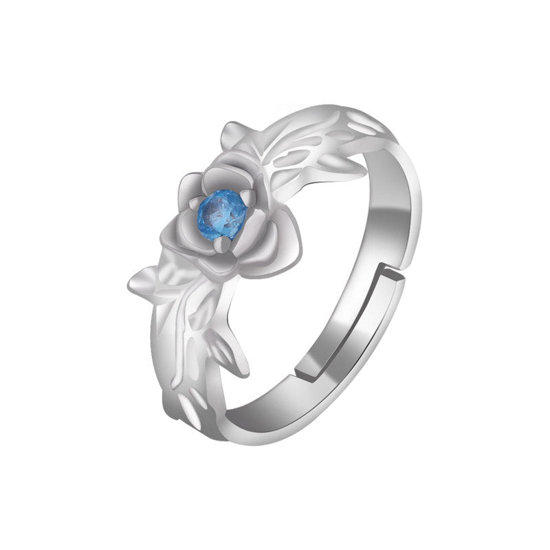 Blue Rose 925 Silver Jewelry Ring Anime