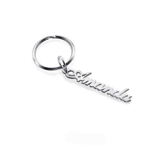 English Alphabet Name Keychain Stainless Steel