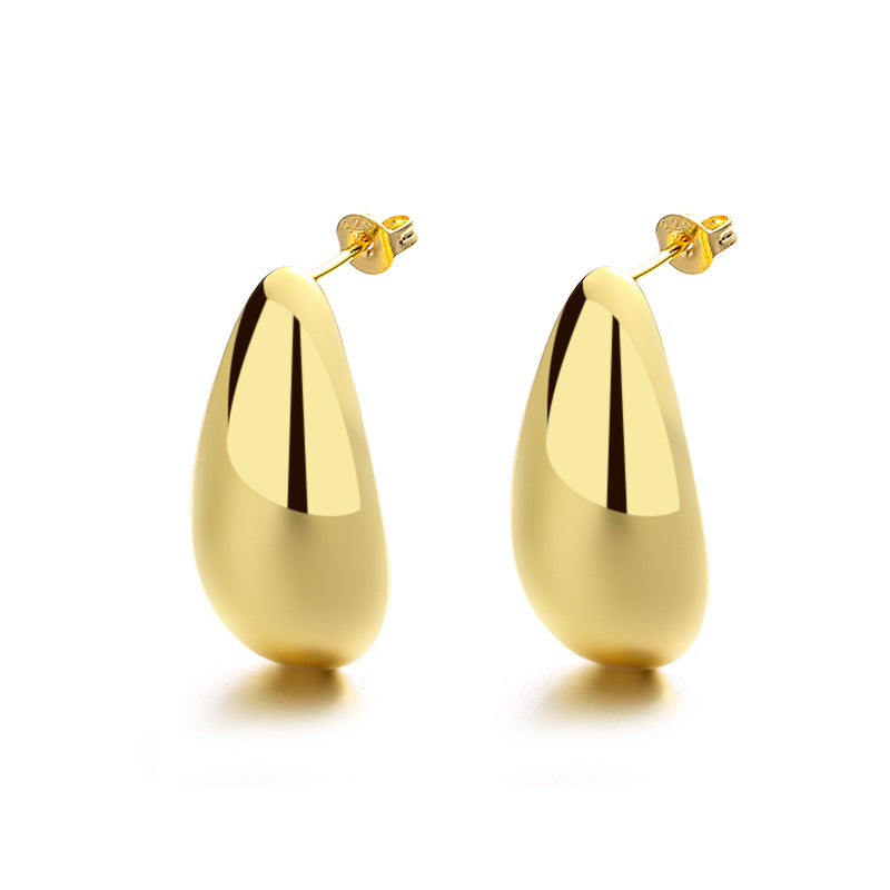 Dainty Gilded Teardrop Studs