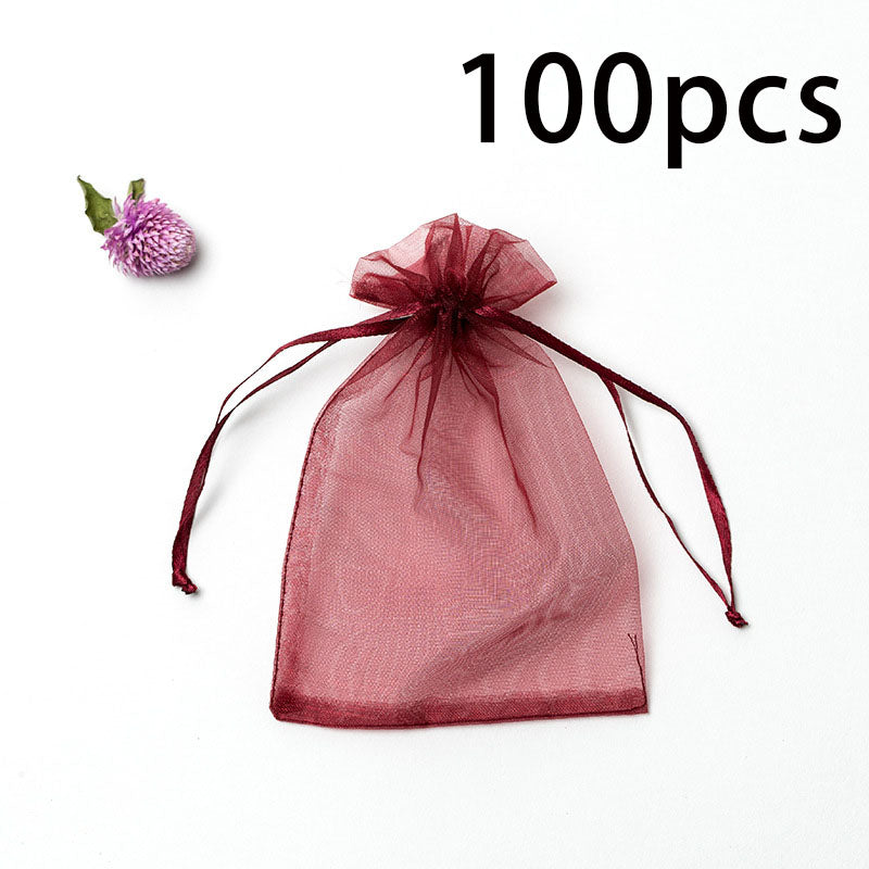 Candy Packaging Bag Drawstring Bag Jewelry Camphor Wood Bead Mesh Bag