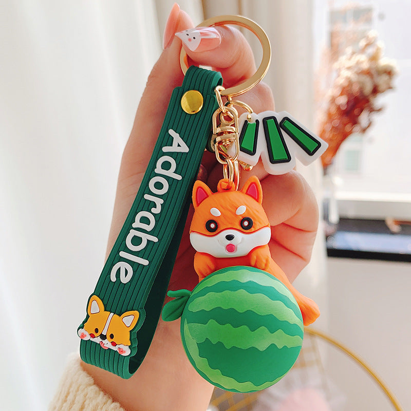 Cute Fruit Shiba Inu Cartoon Key Pendant