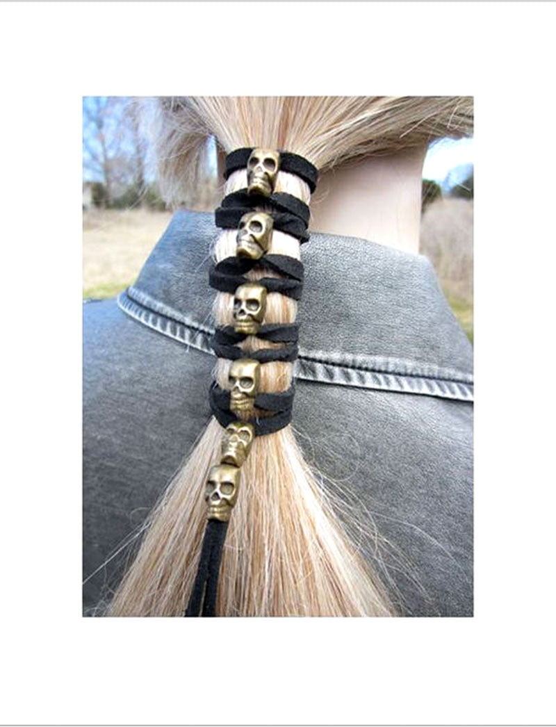 European And American Hot-selling Skull Hair Accessories Velvet Rope DIY Accessories Hair Bundle