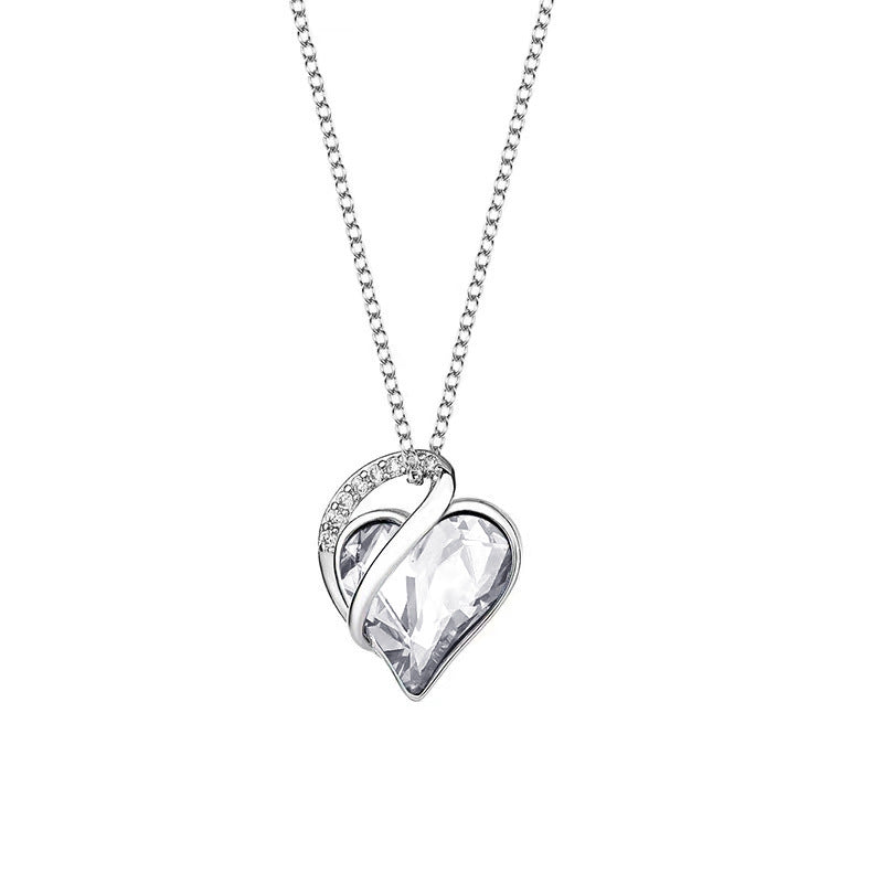 925 Silver Heart Shaped Diamond Necklace