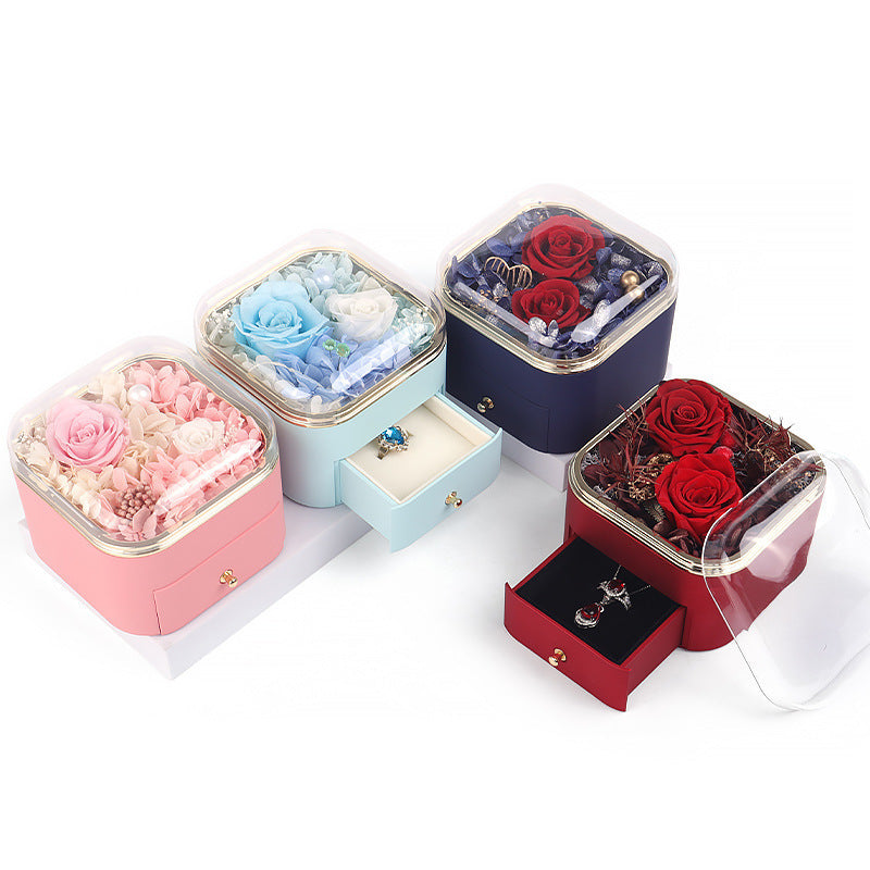 Preserved Rose Drawer Jewelry Gift Box