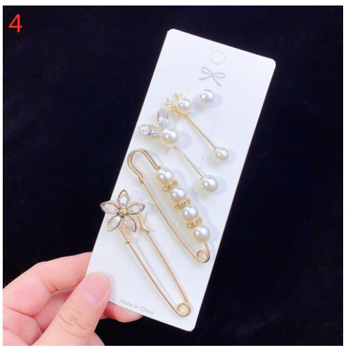 Brooch Pin Overalls Waist Opening Pearl Pin Buckle Clothes Fixed